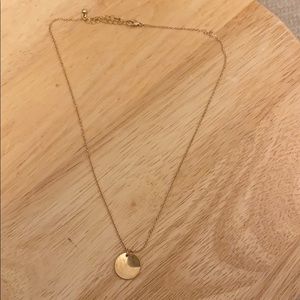 Circle pendent necklace. Gold colour